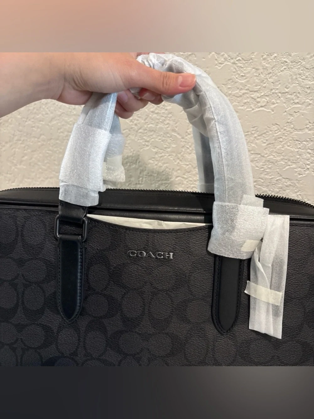 Coach Men's Black Signature Briefcase